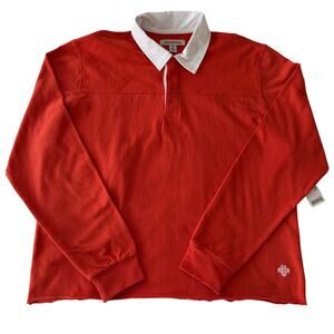 Urban Outfitters Quilted Rugby Shirt Orange Size M NWT